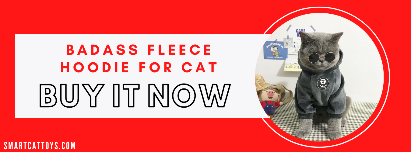 Badass fleece hoodie for cat