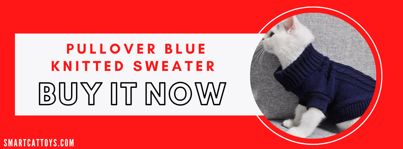 Pullover blue knitted sweater for cats BUY NOW - marvelofficial.store - smart cat toys