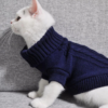 Pullover blue knitted sweater for cats