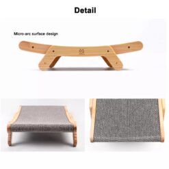 Alternative view of Cat scratcher post bed in wood