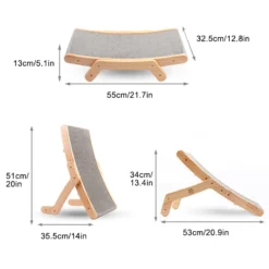 wood cat scratching bed post dimension