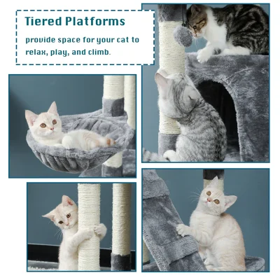 180cm high multi level cat tree - cosy cat tree - smart cat toys - marvelofficial.store
