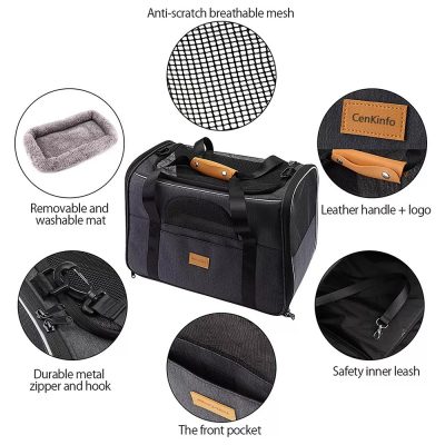 Foldable feline travel carrier