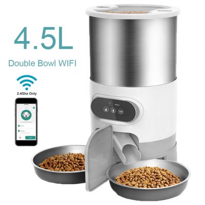 WiFi automatic cat feeder double bowl