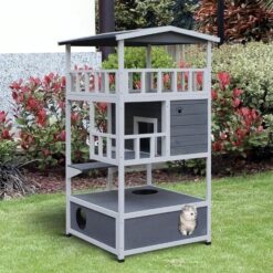 Outdoor wooden cat house 4 floors - marvelofficial.store - smart cat toys