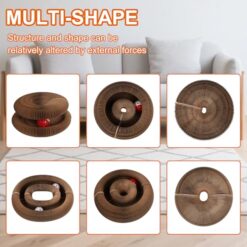 Foldable Reversible Toy for Indoor Cats - Accordion Cardboard Cat Scratcher with Bell Ball - marvelofficial.store - best cat toys and cat accessories